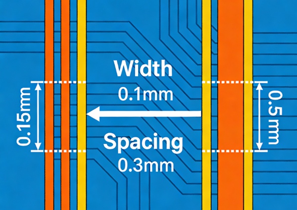Ширина линии печатной платы и межлинейное расстояние