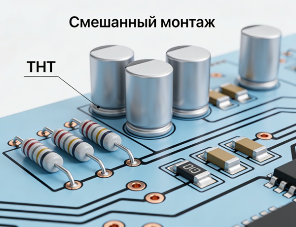 THT и смешанный монтаж PCB