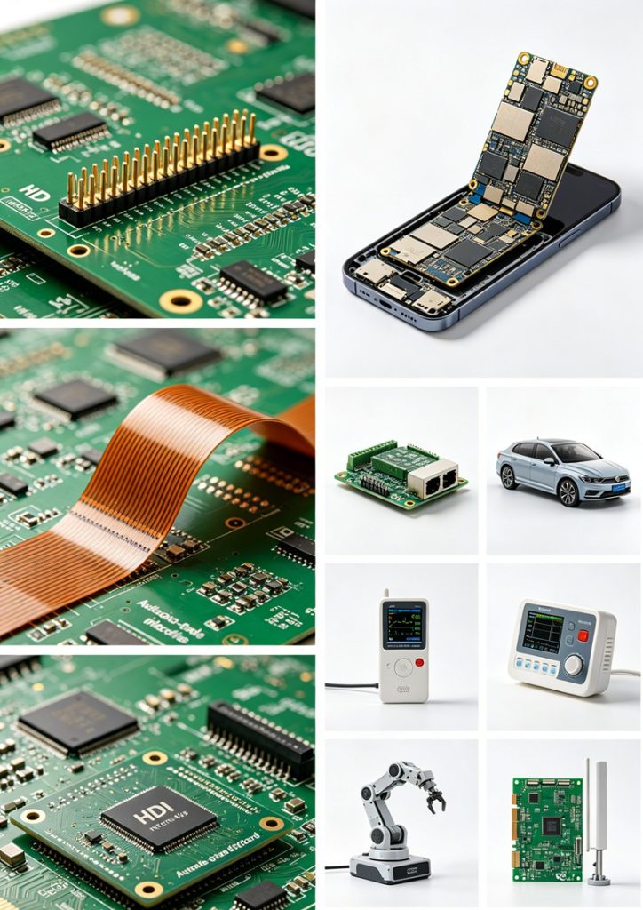 PCB Products and Application Scenarios Collage